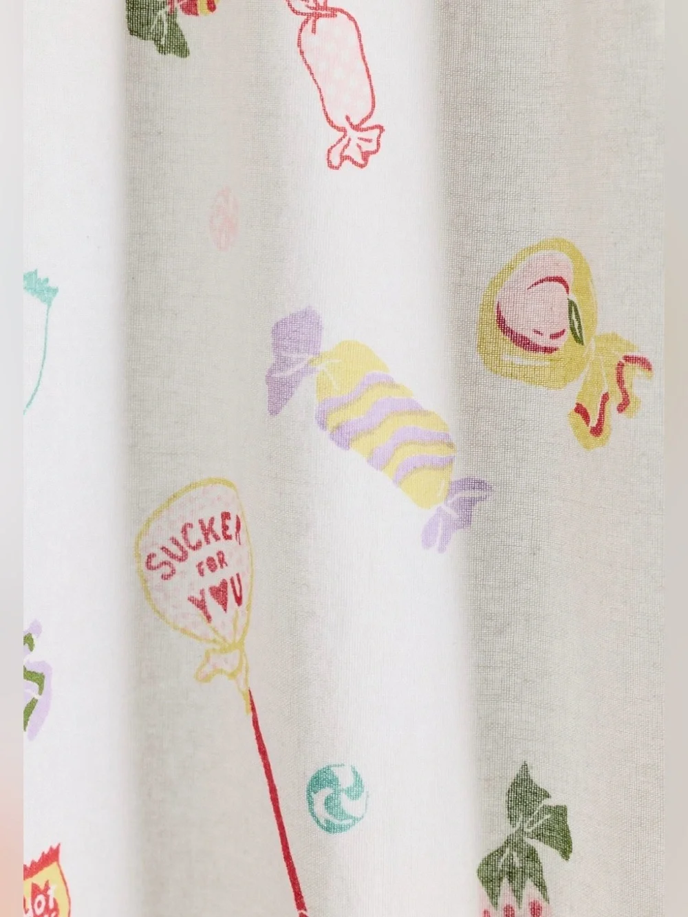 NEW Candied Patterned Café Curtain Set White OS